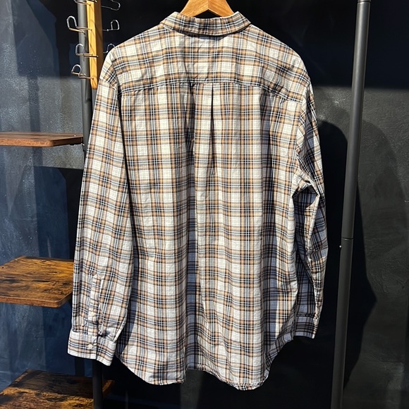 NWOT Croft & Barrow long sleeve dress shirt. Beautiful brown & blue plaid - Picture 3 of 3